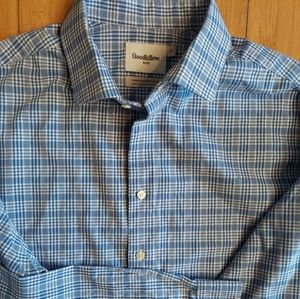 Goodfellow dress shirt blue plaid xl